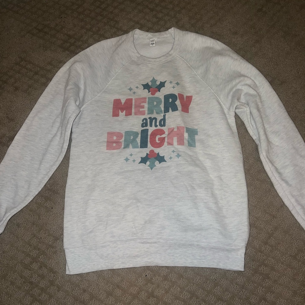 Gray Crewneck Sweater Festive Design